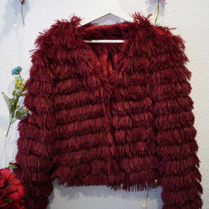 Abrigo flecado granate (talla S)