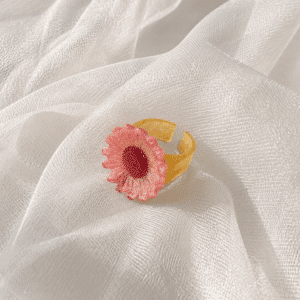 Anillo resina personalizable Girasol