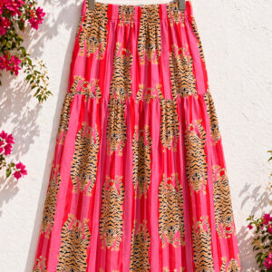 Falda Bengala: rosa y rojo